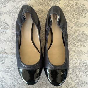 Boden Navy Blue Leather Cap Toe Ballet Flats Size 41 (US 9.5)